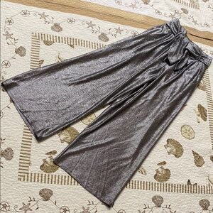 CHRISTOPHER KANE Silver Wide-Leg Pants. Size US-6.